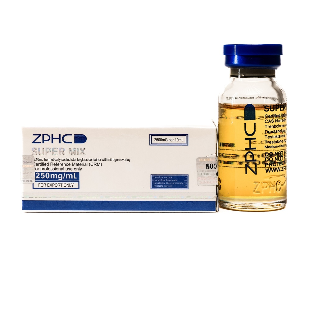 [002030095] SUPER MIX - Trenbolone Acetate 70 Drostanolone Propionate 100 Testosterone Phenylpropionate Trestolone Acetate - 250 MG/ML - 10 ML VIAL - ZPHC PHARMA