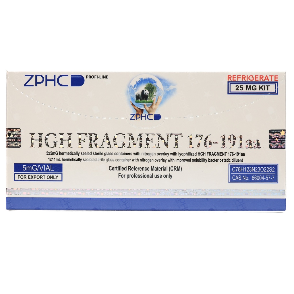 [002110112] HGH FRAGMENT 176-191aa (25MG)
 - HGH FRAGMENT 176-191 (2-8 C) - 5 MG / VIAL - 5 VIALS - ZPHC PHARMA