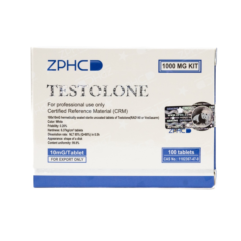 [002140208] TESTOLONE - RAD140 PILLS - 10 MG / pill  - 100 Tablets Blisters Box  - ZPHC PHARMA