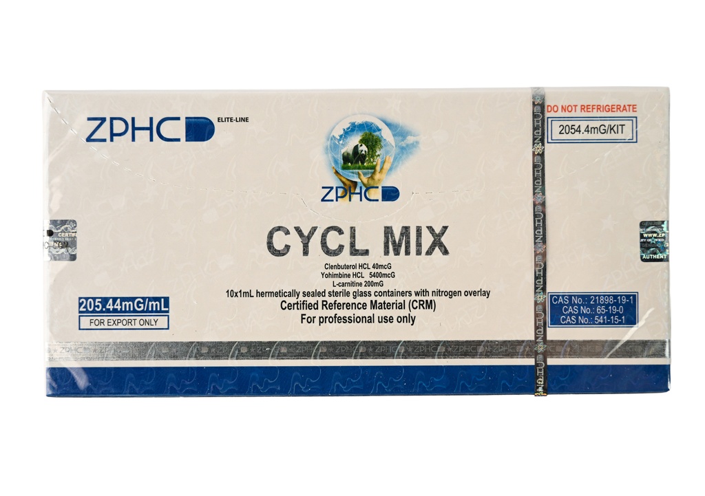 [002010211]  CYCL MIX   - CLENBUTEROL 40MCG  & YOHMBINE 5400mcg & L-carnitine 200MG Injection - 205.44 MG / ML - 10 X 1 ML AMPULE - ZPHC PHARMA