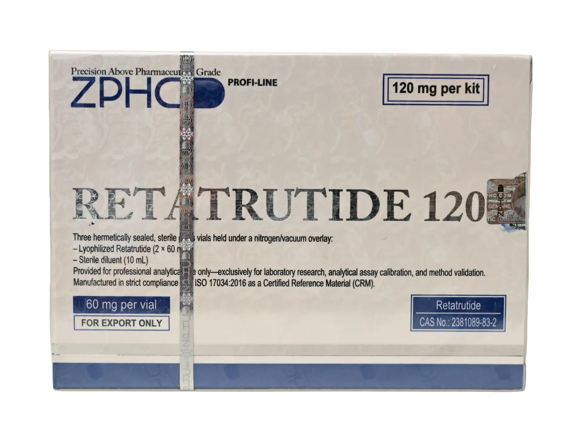 [002100182] RETATRUTIDE 120 MG KIT - 60 MG / VIAL - 2 VIALS - ZPHC PHARMA